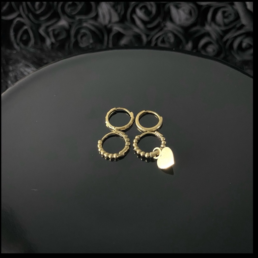 10k Gold Small Hoop Earrings (Set of 2 )